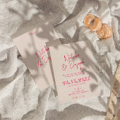 Modernes pinkfarbenes weißes Retro-Retro Stilvolle Einladung