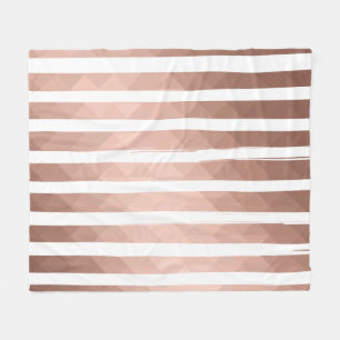 Modernes pinkfarbenes, weißes Stripteppichchen Fleecedecke
