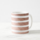 Modernes pinkfarbenes, weißes Stripteppichchen Kaffeetasse (VorderseiteRechts)