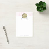 Modernes Pinkle-Marmor-Simulate-Foil-Monogramm Post-it Klebezettel (Büro)