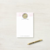 Modernes Pinkle-Marmor-Simulate-Foil-Monogramm Post-it Klebezettel (Auf Schreibtisch)