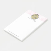 Modernes Pinkle-Marmor-Simulate-Foil-Monogramm Post-it Klebezettel (angewinkelt)