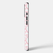 Modernes Pinselherz Rosa Weißes Muster Case-Mate iPhone Hülle (Rückseite / Links)