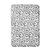 Modernes Pinselherz Schwarz-weißes Muster Badematte (Vorderseite Vertikal)