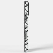 Modernes Pinselherz Schwarz-weißes Muster Case-Mate iPhone Hülle (Rückseite / Rechts)