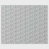 Modernes Pinselherz Schwarz-weißes Muster Geschenkpapier (Flach)