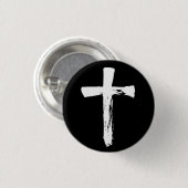 Modernes Pinselkreuz Christlich Christus Jesus Cru Button (Vorne & Hinten)