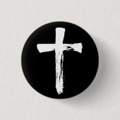 Modernes Pinselkreuz Christlich Christus Jesus Cru Button (Vorderseite)