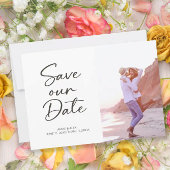 Modernes Pinselskript 2 Foto Hochzeit Save The Date