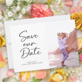 Modernes Pinselskript 2 Foto Hochzeit Save The Date