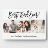 Modernes Pinselskript 3 Foto Bester Vater je Fotoplatte (Vorderseite)