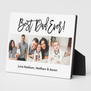 Modernes Pinselskript 3 Foto Bester Vater je Fotoplatte