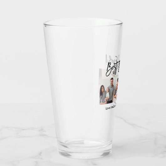 Modernes Pinselskript 3 Foto Bester Vater je Glas (Rechts)