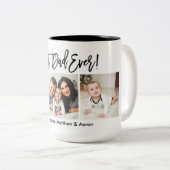 Modernes Pinselskript 3 Foto Bester Vater je Zweifarbige Tasse (VorderseiteRechts)