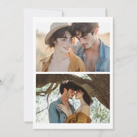 Modernes Pinselskript 3 Foto Hochzeit Sichern Sie  Einladung (Rückseite)