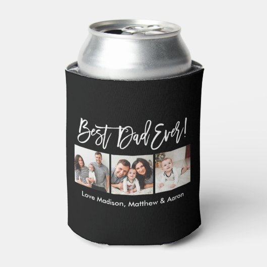 Modernes Pinselskript 3 Fotos Bester Vater je Dosenkühler (Kanne Vorderseite)