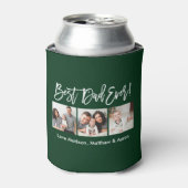 Modernes Pinselskript 3 Fotos Bester Vater je Grün Dosenkühler (Kanne Vorderseite)