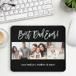 Modernes Pinselskript 3 Fotos Bester Vater je Mousepad<br><div class="desc">Modern Brush Script Bester Vater für 3 Foto Mouse Pad - Schwarz oder Farbe wählen</div>