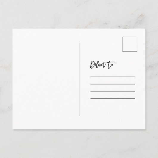 Modernes Pinselskript 4 Foto Rette unser Datum Postkarte (Rückseite)