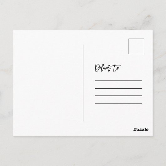 Modernes Pinselskript 4 Foto Save the Date Postkarte (Rückseite)