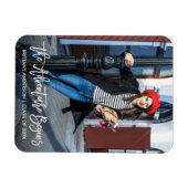 Modernes Pinselskript-Abschluss Abenteuer beginnt Magnet (Horizontal)