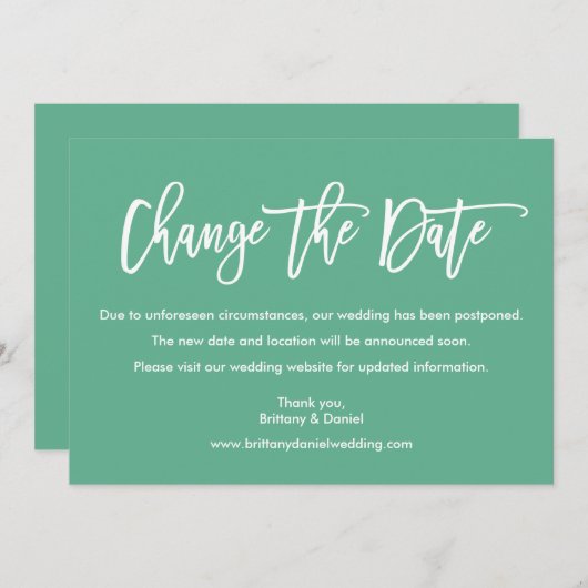 Modernes Pinselskript ändert das Datum der Neutron Save The Date (Vorne/Hinten)