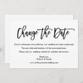 Modernes Pinselskript ändert die Datumskarte Save The Date (Vorne/Hinten)