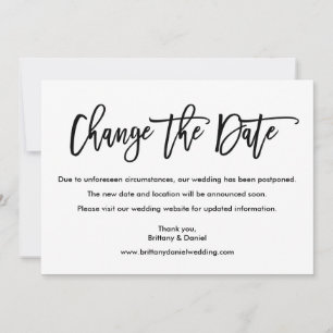 Modernes Pinselskript ändert die Datumskarte Save The Date