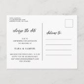 Modernes Pinselskript Einfache Hochzeit ändern das Ankündigungspostkarte (Rückseite)
