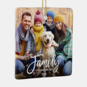 Modernes Pinselskript-Family-Foto Keramikornament (Rechts)