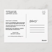 Modernes Pinselskript-Foto ändert das Datum Postkarte (Rückseite)