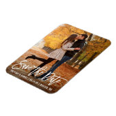 Modernes Pinselskript-Foto Save the Date Magnet (Linke Seite)