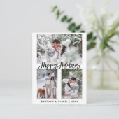 Modernes Pinselskript für Feiertage 3 Foto Urlaub Postkarte (Stehend Vorderseite)