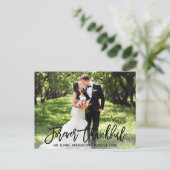 Modernes Pinselskript für immer Dankbares Foto Hoc Postkarte (Stehend Vorderseite)