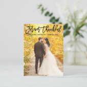 Modernes Pinselskript für immer Dankbares Hochzeit Postkarte (Stehend Vorderseite)