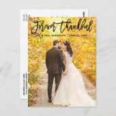 Modernes Pinselskript für immer Dankbares Hochzeit Postkarte (Vorne/Hinten)