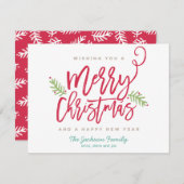 Modernes Pinselskript Helle Weihnachten Non-Foto (Vorne/Hinten)