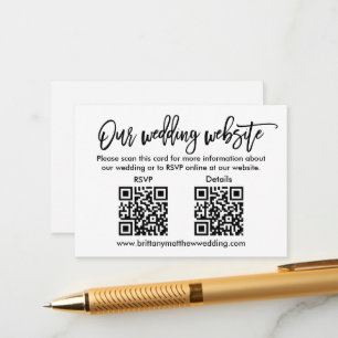 Modernes Pinselskript Hochzeit 2 QR UAWG Details Begleitkarte