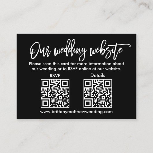 Modernes Pinselskript Hochzeitsskripte QR UAWG Det Begleitkarte (Vorderseite)