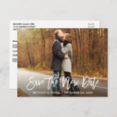 Modernes Pinselskript Rette das neue Datum Postkarte (Vorne/Hinten)