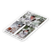 Modernes Pinselskript Save the Date 3 Foto Magnet (Linke Seite)