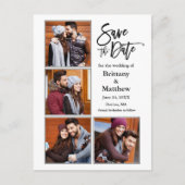 Modernes Pinselskript Save the Date 4 Foto Postkarte (Vorderseite)