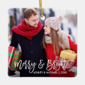 Modernes Pinselskript, schlicht und hell, Foto Keramikornament (Vorderseite)