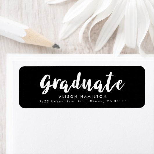 Modernes Pinselskript Schwarz/Weiß-Abschluss (Insitu)