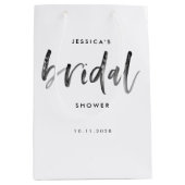Modernes Pinselskriptkalligrafie-Brautparty Mittlere Geschenktüte (Vorderseite)