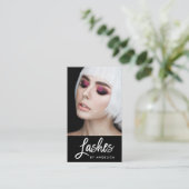 Modernes Pinselskriptstriche Makeup-Foto Visitenkarte (Stehend Vorderseite)