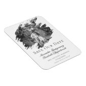 Modernes Pinselstrich-Foto Save the Date | Weiß Magnet (Rechte Seite)