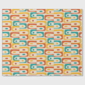 Modernes Piquet Abstrakt Aquamarin Orange Wrap Geschenkpapier (Flach)