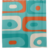 Modernes Piquet-Muster aus der Mitte des Jahrhunde Duschvorhang (Vorderseite)