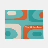 Modernes Piquet-Muster aus der Mitte des Jahrhunde Fußmatte (Vorderseite)